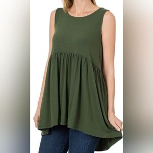 Brand New Shirring Waist Tunic Tank